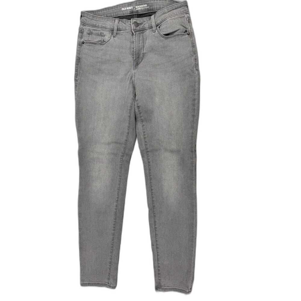 Old Navy Rockstar Size 8 Womens Jeans Ankle Gray Mid Rise Stretch